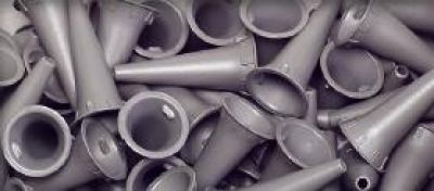 Disposable ear funnels, anthracite, in bulk, packaged in 10 small boxes